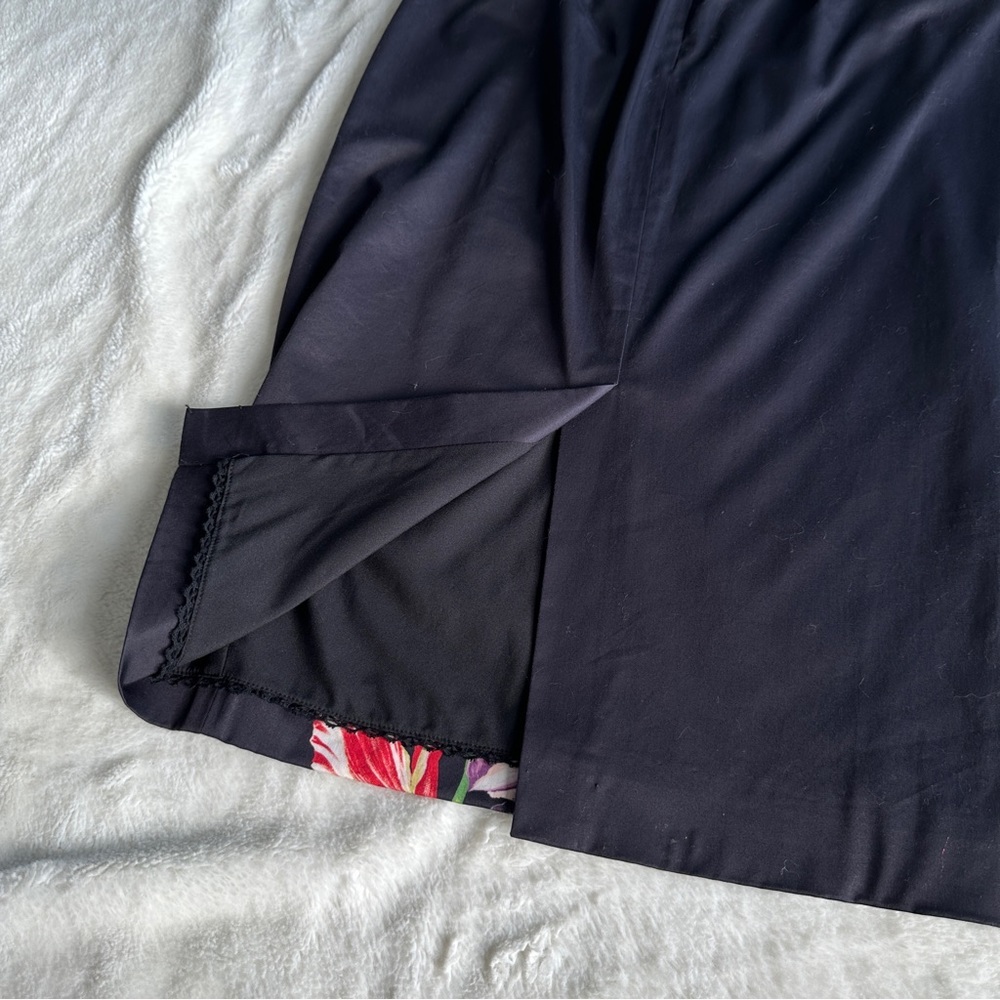 Leifsdottir Anthropologie Black Floral Pencil Knee Length Skirt XS (2) - Picture 7 of 10